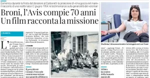 Broni, l'AVIS compie 70 anni. Un film racconta la missione - Immagine: 1