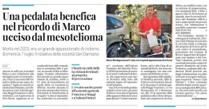 Una pedalata benefica nel ricordo di Marco, ucciso dal Mesotelioma - Immagine: 1