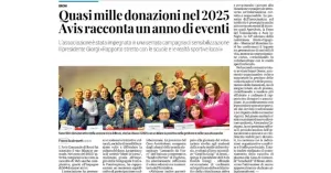Quasi mille donazioni nel 2025, Avis racconta un anno di eventi - Immagine: 1