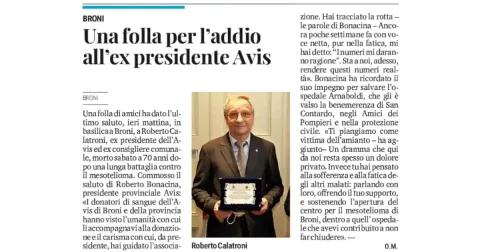 Una folla per l'addio all'ex presidente Avis