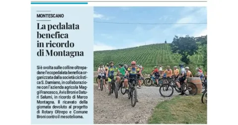 La pedalata benefica in ricordo di Montagna